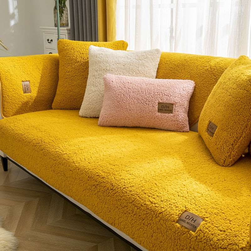 Ultrazachte bankhoes van lamskasjmier – pluizig effect & antislip 